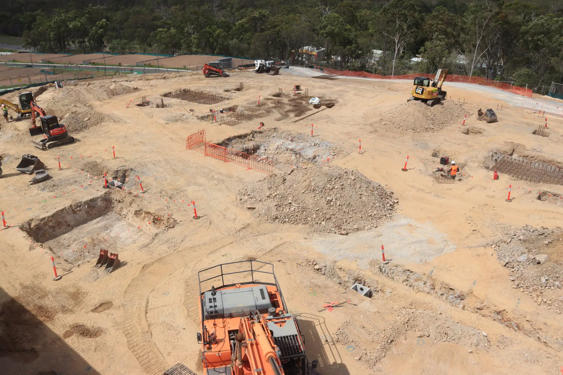 Time-lapse camera operating on commercial construction site.